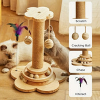 Vertical Cat Scratching Tower with Sisal Rope & Cozy Nest