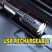 2-Pack Rechargeable LED Flashlights with COB & Zoom