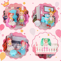 4-Story DIY Dollhouse Kit – Pretend Playhouse with Dolls & Furniture