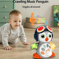 Crawling Penguin Baby Musical Toy – Light-Up Tummy Time Toy with Music & Movement | Dancing Toy for 6+ Months | Easter Basket Stuffer for Babies