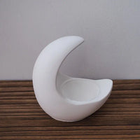 Moon Candle Holder & Silicone Mold Set – Faceted Vase, Striped Storage Box & Plate