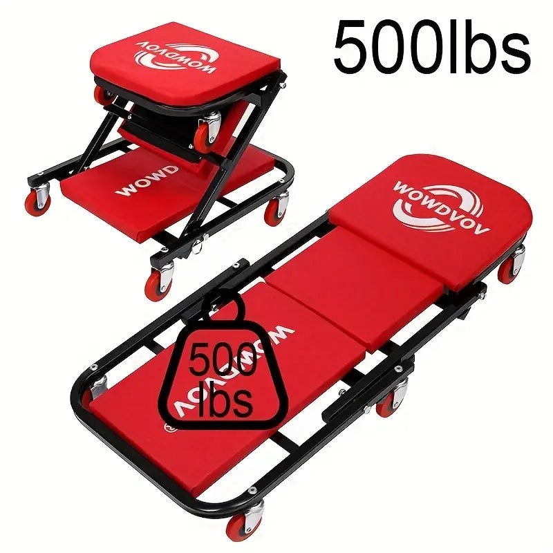 36" 2-in-1 Z-Crawl Mechanic Seat & Creeper with 500lb Capacity