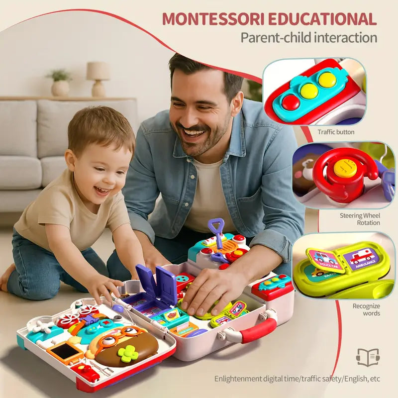 54-in-1 Musical Busy Board Toy – Bilingual Early Learning Fun for Toddlers