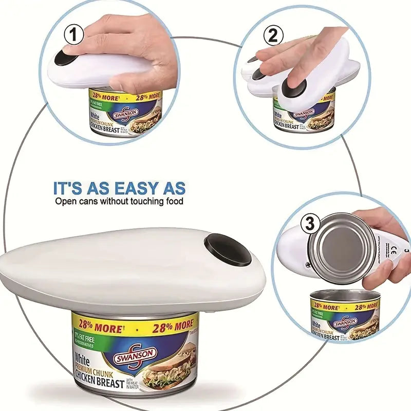 Auto Electric Can Opener | Automatic Hands-Free Can Opening with Smooth Edge & Food-Safe Design