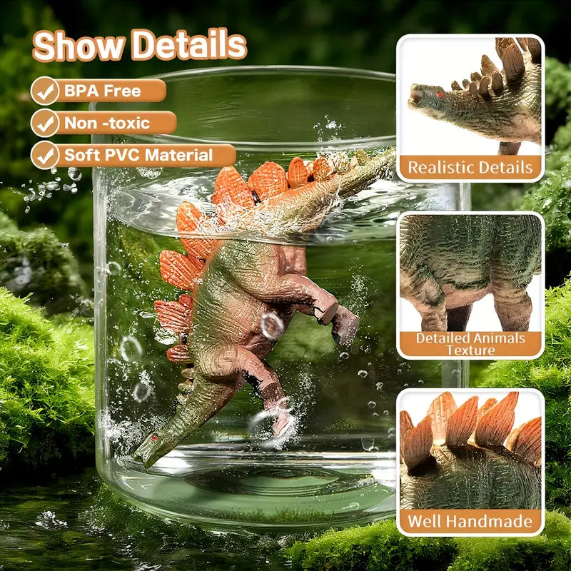 Dinosaur Playset for Kids – Realistic Figures with Eggs, Trees & Fences