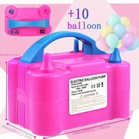 Electric Balloon Inflator – Buy 1 Get 10 Balloons Free, Dual Nozzle Pump for Festivals & Parties