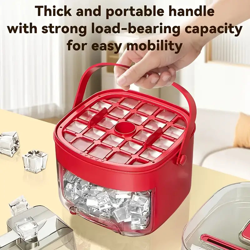 Large Capacity 48 Ice Cube Maker | Double Layer Mold Tray with Easy Button Lid