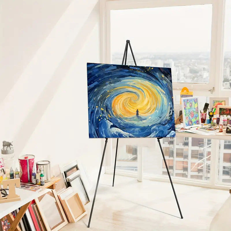 Portable Folding Art Display Easel Stand – 63" Adjustable Metal Tripod