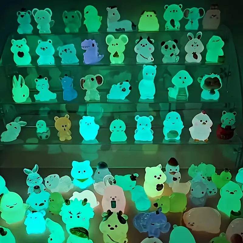 25pcs Glow-in-the-Dark Animal Charms – Surprise Pack for DIY Crafts & Jewelry