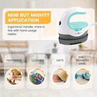 Mini Heat Press Machine – Portable HTVRONT Iron Press for T-Shirts & Hats (Yellow)