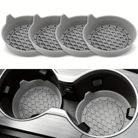 4Pcs Non-Slip Silicone Car Cup Holder Coasters, Gray