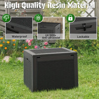 35 Gallon Waterproof Outdoor Deck Storage Box with Lock