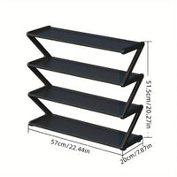 4-Tier Z-Shaped Shoe Rack – Stackable, Tool-Free Organizer