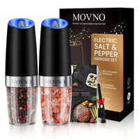 Automatic Gravity Electric Salt & Pepper Grinder Set – LED Light, One-Hand Operation