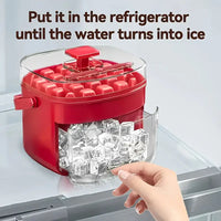 Large Capacity 48 Ice Cube Maker | Double Layer Mold Tray with Easy Button Lid