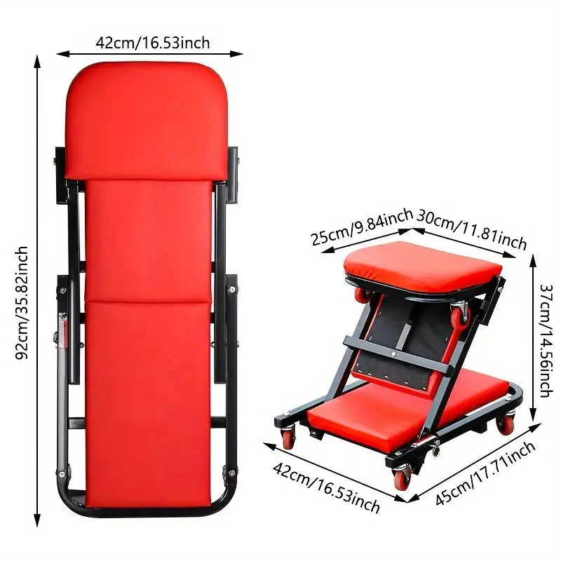 36" 2-in-1 Z-Crawl Mechanic Seat & Creeper with 500lb Capacity