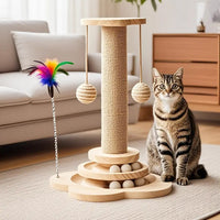 Vertical Cat Scratching Tower with Sisal Rope & Cozy Nest