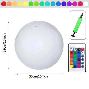 16-Color Remote Control LED Inflatable Glow Ball – 16 Inch Party Beach & Pool Light