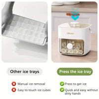 Large Capacity 48 Ice Cube Maker | Double Layer Mold Tray with Easy Button Lid
