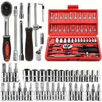 46pcs Ratchet Tool Kit with Wrenches & Sockets Set