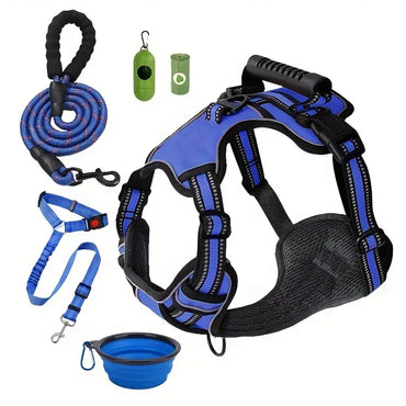 6-in-1 No-Pull Reflective Dog Harness & Leash Set