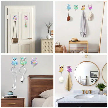 6pcs Diamond Painting Kit Hooks – Wall-Mounted Acrylic Owl Design